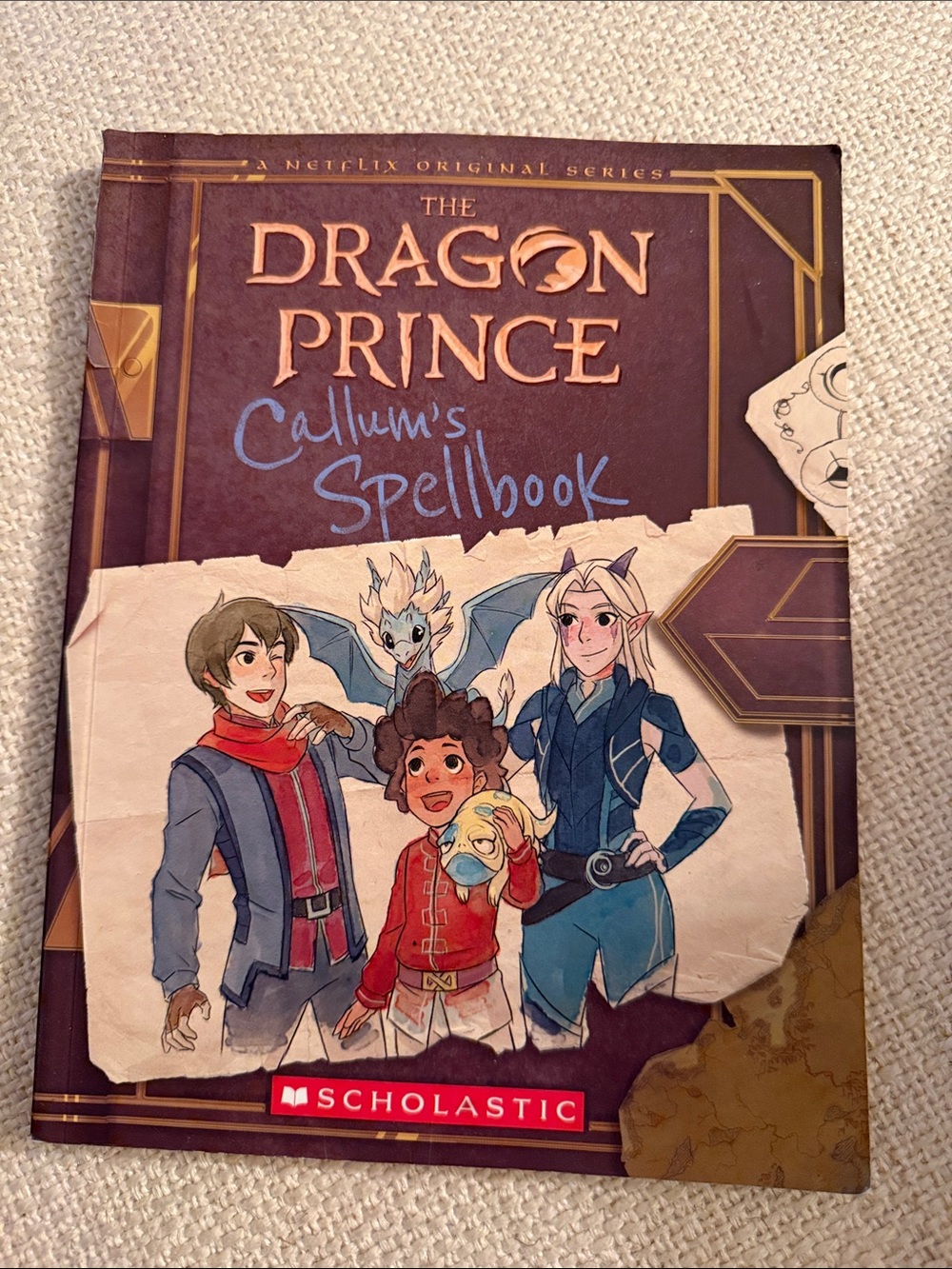 The dragon Prince Callum’s Spellbook Scholastic illustrated book